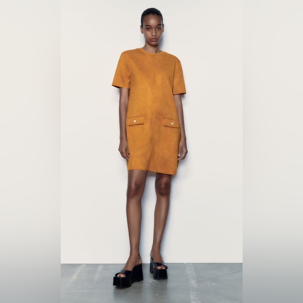 ZARA FAUX SUEDE BASIC DRESS